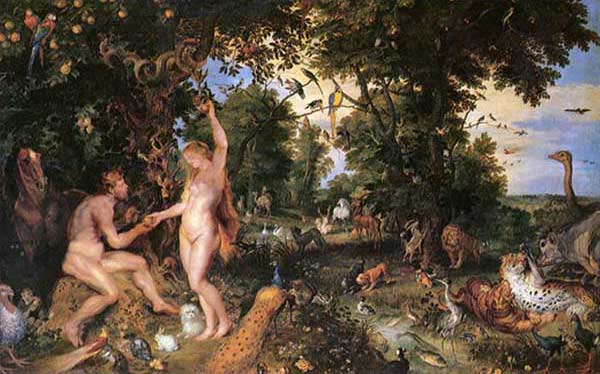Adam and Eve in Worthy Paradise.
