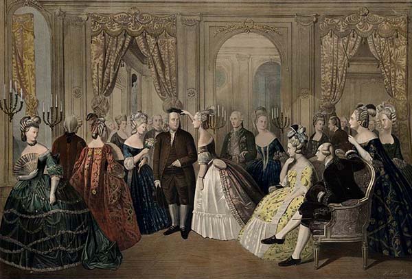 Benjamin Franklin's reception at the court of France, 1778.