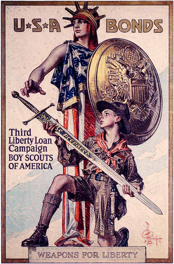 U S A Bonds. Third Liberty Loan Campaign. Boy Scouts of America.