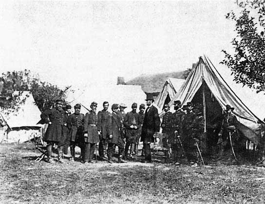 Abraham Lincoln at Antietam.