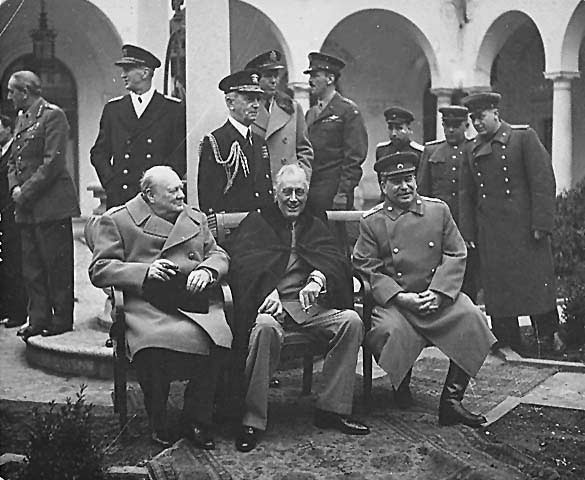 The big three - Winston Churchill, Franklin Roosevelt and Josef Stalin at Yalta, February, 1945.