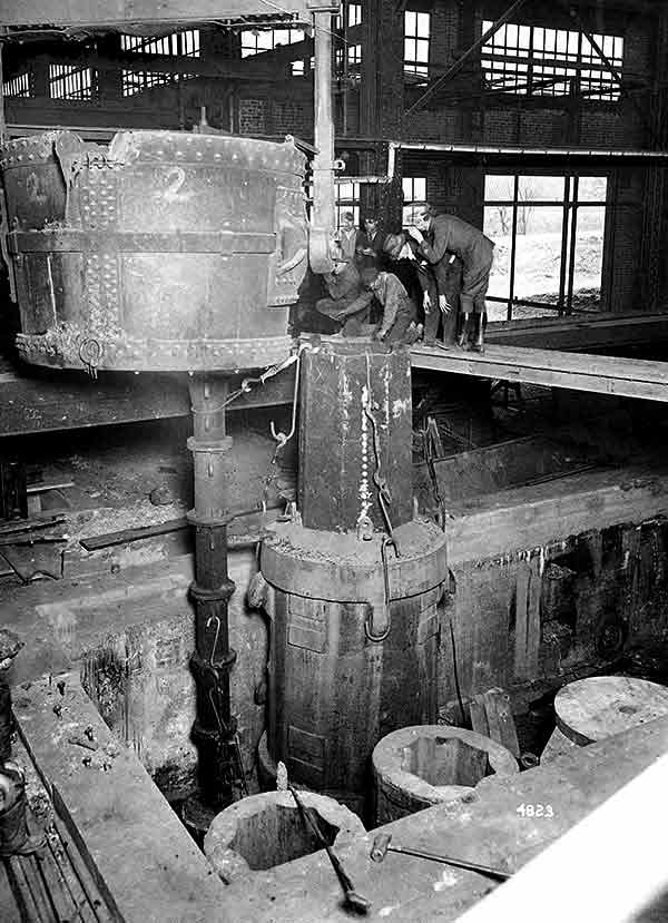 Casting a Steel Ingot, Circa 1919.