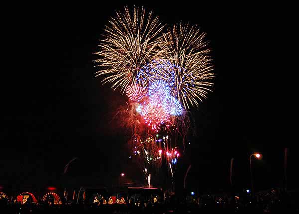 A Spectacular Fireworks Display Lights up the Night Sky During the 4th of July Celebration Held at Commander Fleet Activities (CFA) Yokosuka Naval Base, Japan (JPN).