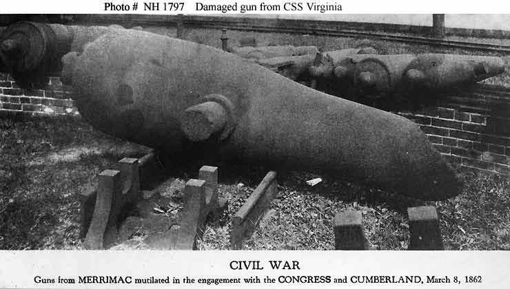 A Mutilated Iron Cannon Showing a Protruding Trunnion Near Trunnion Mounts or Cradles.